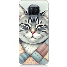 Teknomeg Xiaomi Mi 10T Lite Uyumlu Yamalı Sevimli Kedi  Desenli Silikon Kılıf