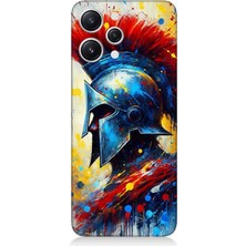 Teknomeg Xiaomi Redmi 12 Uyumlu Kızıl Miğferli Savaşçı  Desenli Silikon Kılıf