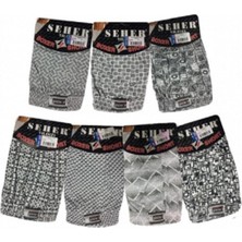 Qulat Seher 6'lı Paket Desenli Erkek Boxer XL Cinsiyet İçin Konforlu Paça Tipi