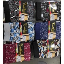 Erkek Lycralı Desenli Boxer 9 'lü Paket Karışık Renkler Gelecek Dır