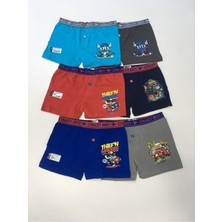 Qulat Erkek Çocuk 6'lı Elastan Baskılı Boxer 0253 Nefes Alabilir Kumaş ve Rahat Tasarım