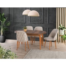 Yuvaset Home Uyar (Sadece Masa) Barok Ceviz 90*160+30 Kelebek Açılabilir Masa