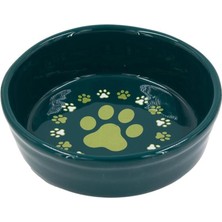 Renkli Seramik Köpek Mama Kabı, Yeşil, 400 Ml, Sağlıklı ve Şık Tasarım