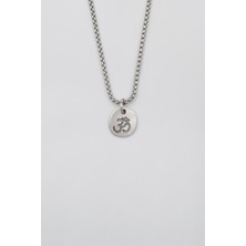 Om Aum Sembolü Örme Zincir Kolye - Antik Gümüş Kaplama - Kadın Erkek - 60 cm