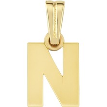 Altın N Harfi Kolye Ucu