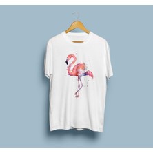 Oversize Flamingo Tasarımı Unisex T-Shirt