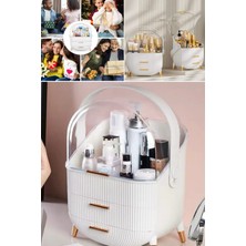 Gri Toz Geçirmez Düzenleyici Kutu, Yatak Odası ve Cilt Bakımı Için Şık Depolama