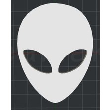 BYR Uzaylı Kafası 2d Duvar Sanatı (Plastik Aparattır!!!) 3D