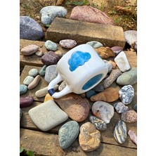 Arche Ceramic El Yapımı Seramik Fincan - Türk Kahvesi / Espresso Bardağı - Bulut Desenli - 90 ml