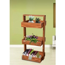 Çok Amaçlı Ahşap Sepet Banyo Organizer Mutfak Düzenleyici Çiçeklik Retro Çam Antik