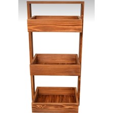 Çok Amaçlı Ahşap Sepet Banyo Organizer Mutfak Düzenleyici Çiçeklik Retro Çam Antik