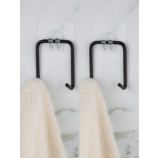 Ikili Yapışkanlı Çift Kancalı Banyo Mutfak Askısı Metal Askılık Duvar Askı Organizer