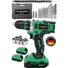 12V Çift Bataryalı Çelik Şanzımanlı 24 Parça Şarjlı Vidalama ve Matkap Seti