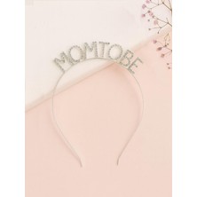 Kristal Taşlı Mom To Be Taç Metal Baby Shower Tacı Gümüş