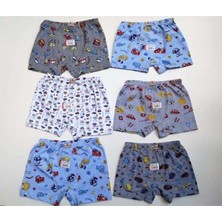 %100 Pamuk, 12'li Paket Desenli Erkek Çocuk Boxer