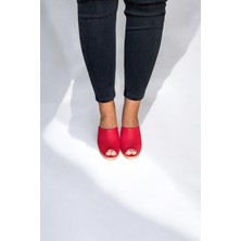 Kadın Yazlık Keten Espadril Sandalet Terlik | Dolgu Topuk | Rahat Kalıp