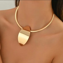 Sevil Gülgün Fine Crafts Oval Uç Detay Choker kısa Kolye