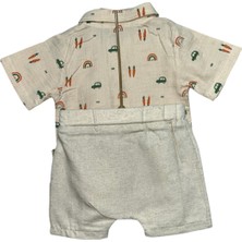Erkek Bebek Havuç Detaylı Yazlık Takım – Gömlek & Şort 2'li Set