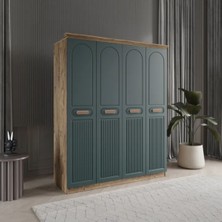 Pera 4 Kapaklı Bazalı Gardırop Tamamı Mdf