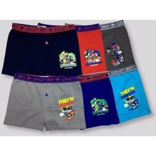 Qulat Baskılı Çocuk Boxer 6’lı Karışık Renk ve Desen ile Yumuşak Dokulu Rahat Tasarım