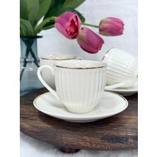 6 Kişilik Porselen Çay ve Nescafe Fincanı