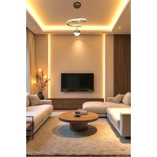 Modern Gold Toplu Space 3 Renk Kumandalı (Beyaz&sarı&günışığı) LED Avize