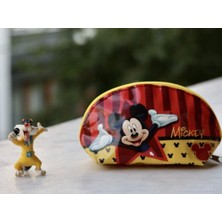 Renkli Mickey Mouse Makyaj ve Süs Çantası, Şahmat Temalı, Eğlenceli ve Şık Tasarım