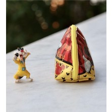 Renkli Mickey Mouse Makyaj ve Süs Çantası, Şahmat Temalı, Eğlenceli ve Şık Tasarım
