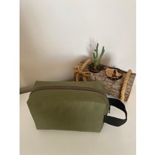 Haki Çok Amaçlı Düzenleyici, Taşınabilir ve Şık Çanta, Kalemlik ve Makyaj Kutusu