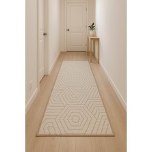 Modern Zarif Şönil Dokuma Kilim Krem rengi 