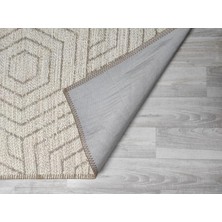 Modern Zarif Şönil Dokuma Kilim Krem rengi 