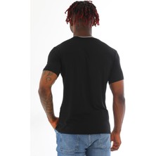 Erkek Slim Fit Pamuk Likra Basic Kısa Kol T-Shirt-Siyah