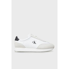 Calvin Klein Logolu Deri ve Süet Karışımlı Sneaker Ayakkabı YM0YM0132501W Erkek Ayakkabı YM0YM01325 01W