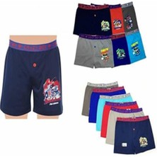 8li Likralı Çocuk Baskılı Karışık Renk Boxer