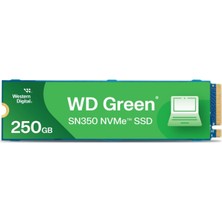 Digital 250GB Wd Yeşil SN350 Nvme Dahili SSD Katı Hal Sürücüsü - Gen3 Pcıe, M.2 2280, 2.400 Mb/s'ye Kadar - WDS250G2G0C