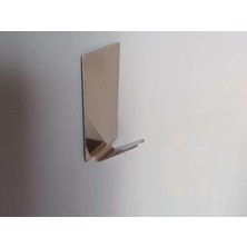 Paslanmaz Çelik Kendinden Yapışkanlı 4 Lü Paket Dikdörtgen Krom Bornoz Havlu Askısı