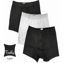 Erkek Likralı Elastan Boxer Gri Renk 10'lu Paket