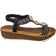 Ventes Dolgu Topuk Rahat Günlük Kadın Taşlı Sandalet 1332006-Z