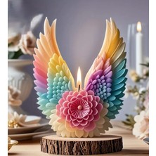 El Yapımı Dekoratif Kanatlı Melek Mumları Doğal Soya Mum