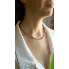 G&A Jewels Doğal Lapis Lazuli Boncuklu Kolye | Zarif 925 Ayar Gümüş & Altın Kaplama Charm'lar | Kadınlar İçin Doğal Taş Takı, Mükemmel Hediye