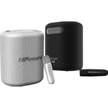Hifuture Vocalist 100 Kablosuz Bluetooth 5.0 25W Rgb Aydınlatmalı Bt/aux/sd Kart Girişli Tws Mikrofonlu Taşınabilir Karaoke Sistemi Hoparlör Gümüş