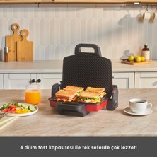 Karaca Future Essential Tost Makinesi Matte Red 1800 W