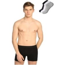 Erkek Beyaz Likralı Elastan Boxer Renk 5'li Paket
