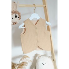 Pahta Müslin  Pamuk Erkek Bebek-Çocuk Yeleği-5 Kat-4 Mevsim