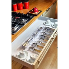 Color House 11'li Set Modüler Kaşıklık Mutfak Çekmece Içi Organizer Şeffaf Clear Çatal Bıçak Kaşık Düzenleyici