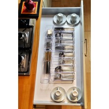 Color House 11'li Set Modüler Kaşıklık Mutfak Çekmece Içi Organizer Şeffaf Clear Çatal Bıçak Kaşık Düzenleyici