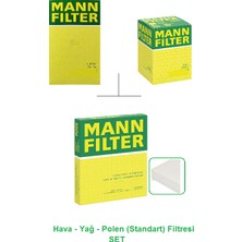 Mann Filter Skoda Rapid Dizel 1.6 Tdi (2012-2019) Filtre Bakım Seti Kw77 Hp105 Hatchback CAYC 3LÜ