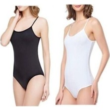 2'li Paket Ip Askılı Kadın Çıtçıtlı Body