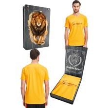 Galatasaray Orijinal Lisanslı Sarı T-Shirt Gs Hediyelik Ahşap Kutulu