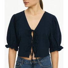 Vazıradk Müslin Bağlamalı Bluz